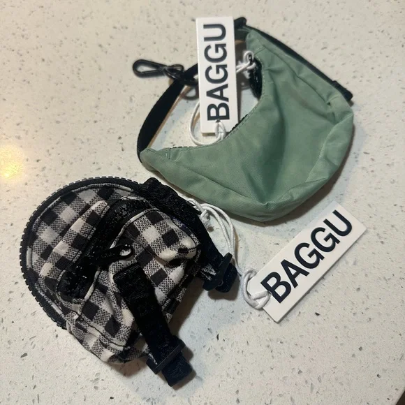 NEW! BAGGU gingham mini and green crescent mini bags - both new with tags! - Picture 16 of 16